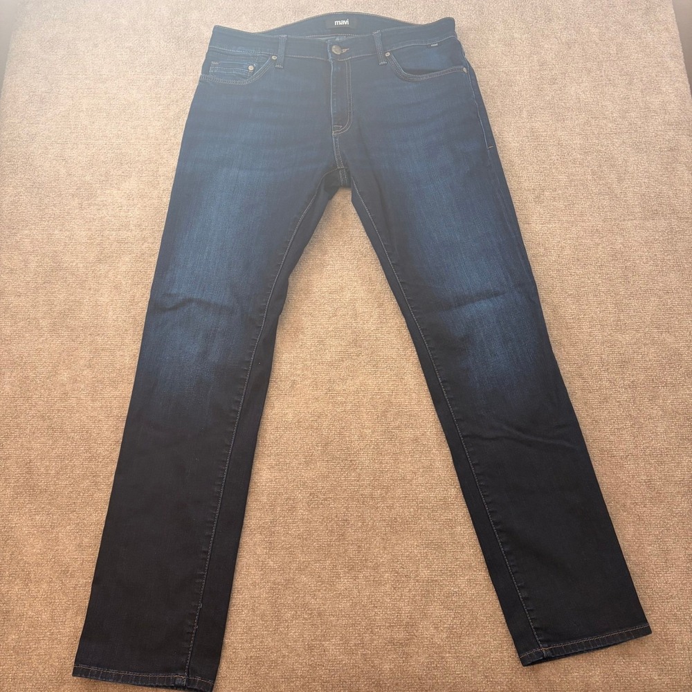 Mavi Jeans Men 36x32 Jake Dark Indigo Slim Leg Comfort Stretch Denim
